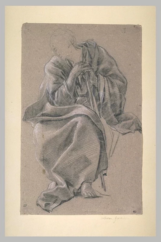 Uomo seduto, appoggiato ad un bastone - Museo del Louvre, Parigi
